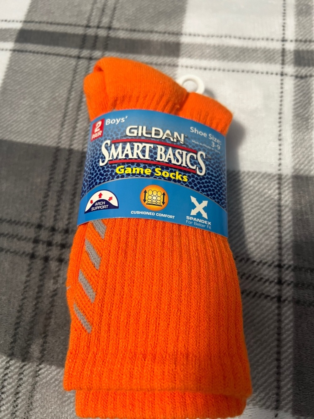 Gildan Bright Orange Boys' Smart Basics Game Socks - 2 Pack